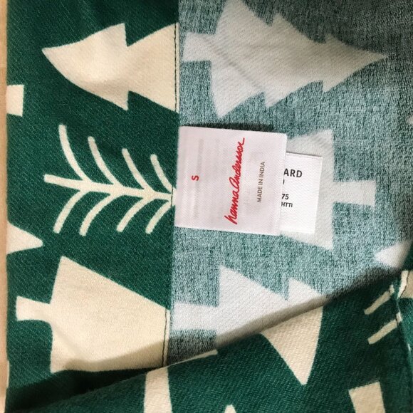 HANNA ANDERSSON - WOMEN'S SMALL -GREEN LONG SLEEVE BUTTON COLLARED COTTON PAJAMA - Picture 7 of 8